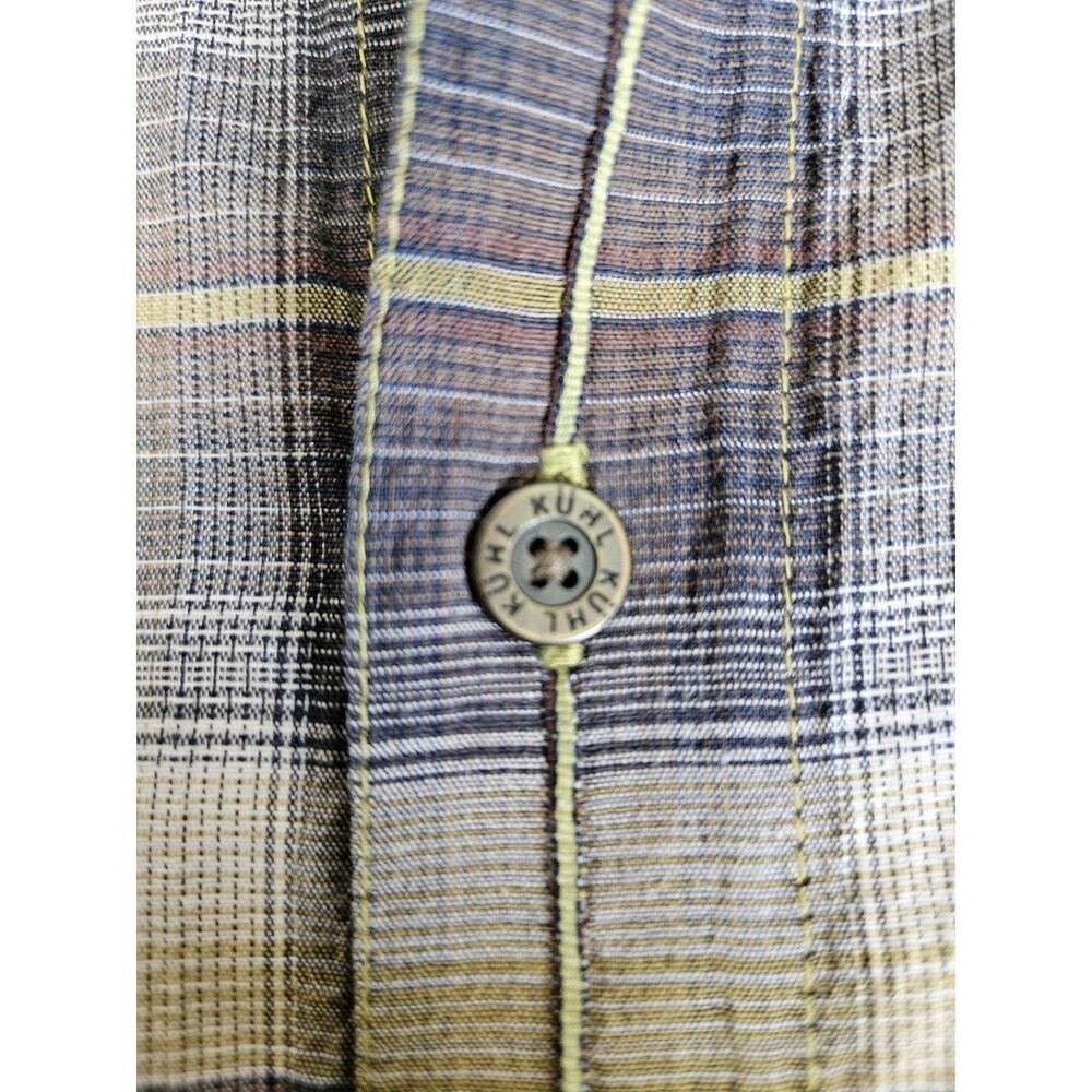 Kuhl Short Sleeve Shirt Men’s Large Plaid  Outdoor Hiking Gorpcore Quick Dry - Picture 8 of 8